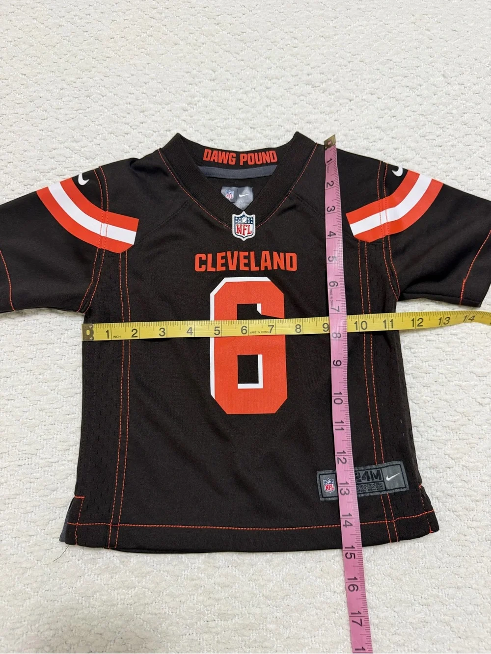Authentic Nike On Field Cleveland Browns Baker Mayfield Jersey Kid’s Size 24 M